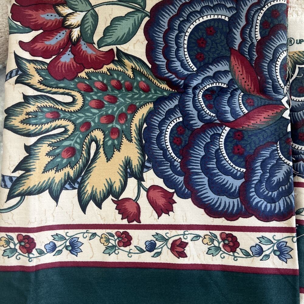 Vtg Waverly Henry Ford Museum Fabric Remnant Polished Cotton Jacobean Floral